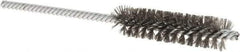 Weiler - 1/2" Diam Helical Steel Tube Brush - Double Spiral, 0.004" Filament Diam, 2" Brush Length, 5" OAL, 5/32" Diam Shank - Apex Tool & Supply