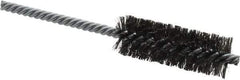 Weiler - 7/8" Diam Helical Steel Tube Brush - Double Spiral, 0.006" Filament Diam, 2-1/2" Brush Length, 5-1/2" OAL, 1/4" Diam Shank - Apex Tool & Supply