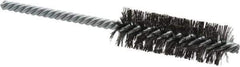 Weiler - 7/8" Diam Helical Steel Tube Brush - Double Spiral, 0.0104" Filament Diam, 2-1/2" Brush Length, 5-1/2" OAL, 1/4" Diam Shank - Apex Tool & Supply