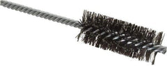 Weiler - 1" Diam Helical Steel Tube Brush - Double Spiral, 0.0104" Filament Diam, 2-1/2" Brush Length, 5-1/2" OAL, 1/4" Diam Shank - Apex Tool & Supply