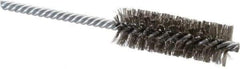 Weiler - 7/8" Diam Helical Stainless Steel Tube Brush - Double Spiral, 0.006" Filament Diam, 2-1/2" Brush Length, 5-1/2" OAL, 1/4" Diam Shank - Apex Tool & Supply