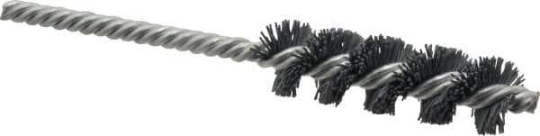 Weiler - 3/4" Diam Helical Nylon Tube Brush - Single Spiral, 0.022" Filament Diam, 2-1/2" Brush Length, 5-1/2" OAL, 1/4" Diam Shank - Apex Tool & Supply