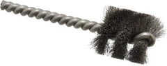 Weiler - 1" Diam Helical Steel Tube Brush - 0.005" Filament Diam, 1" Brush Length, 3-1/2" OAL, 1/4" Diam Stainless Steel Shank - Apex Tool & Supply