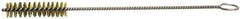 Weiler - 2" Long x 1/2" Diam Steel Hand Tube Brush - Single Spiral, 8" OAL, 0.008" Wire Diam, 1/8" Shank Diam - Apex Tool & Supply