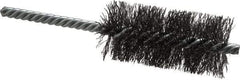 Weiler - 1-1/4" Diam Helical Steel Tube Brush - Double Spiral, 0.0104" Filament Diam, 2-1/2" Brush Length, 5-1/2" OAL, 1/4" Diam Shank - Apex Tool & Supply