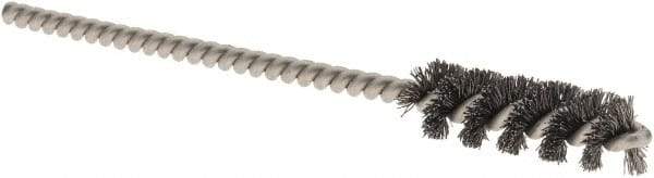 Weiler - 5/16" Diam Helical Steel Tube Brush - 0.005" Filament Diam, 1" Brush Length, 3-1/2" OAL, 1/8" Diam Stainless Steel Shank - Apex Tool & Supply