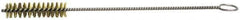 Weiler - 1" Long x 1/8" Diam Stainless Steel Hand Tube Brush - Single Spiral, 6" OAL, 0.003" Wire Diam, 3/32" Shank Diam - Apex Tool & Supply