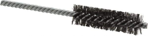 Weiler - 3/4" Diam Helical Steel Tube Brush - Double Spiral, 0.008" Filament Diam, 2-1/2" Brush Length, 5-1/2" OAL, 1/4" Diam Shank - Apex Tool & Supply