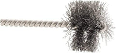 Weiler - 1-1/2" Diam Helical Steel Tube Brush - 0.0104" Filament Diam, 1" Brush Length, 3-1/2" OAL, 1/4" Diam Stainless Steel Shank - Apex Tool & Supply