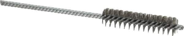 Weiler - 3/8" Diam Helical Steel Tube Brush - Double Spiral, 0.003" Filament Diam, 2" Brush Length, 4" OAL, 1/8" Diam Shank - Apex Tool & Supply