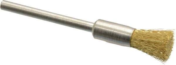 Weiler - 1/4" Brush Diam, Crimped, End Brush - 1/8" Diam Shank, 37,000 Max RPM - Apex Tool & Supply