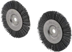 Weiler - 4" OD, 1/2" Arbor Hole, Nylon Wheel Brush - 1/2" Face Width, 7/8" Trim Length, 0.035" Filament Diam, 6,000 RPM - Apex Tool & Supply