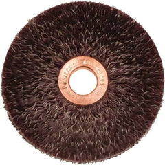 Weiler - 3" OD, 1/2" Arbor Hole, Crimped Steel Wheel Brush - 1/4" Face Width, 1" Trim Length, 0.0118" Filament Diam, 20,000 RPM - Apex Tool & Supply