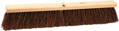 Weiler - 18" Rough Surface Palmyra Push Broom - 4" Bristle Length, Wood Block, Threaded Handle Connection, Handle Sold Separately - Apex Tool & Supply