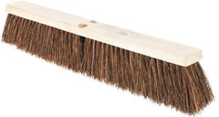 Weiler - 24" Rough Surface Palmyra Push Broom - 4" Bristle Length, Wood Block, Threaded Handle Connection, Handle Sold Separately - Apex Tool & Supply