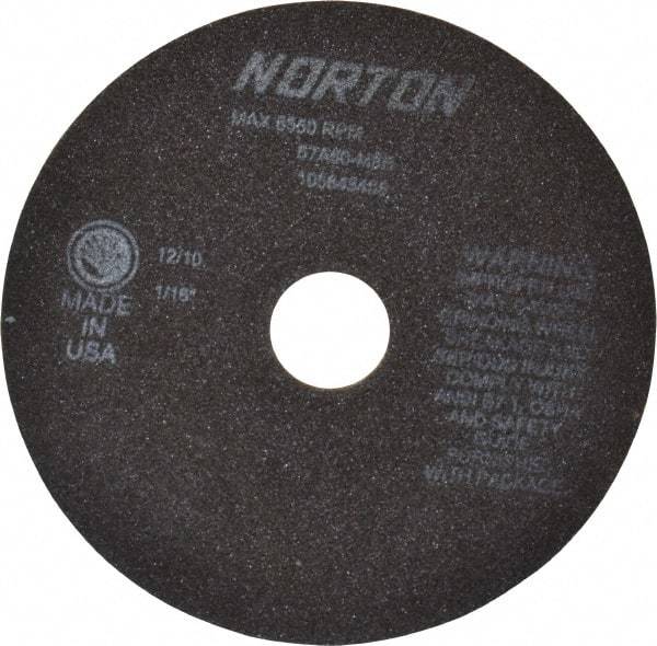 Norton - 7" 60 Grit Aluminum Oxide Cutoff Wheel - 1/16" Thick, 1-1/4" Arbor, 6,550 Max RPM, Use with Stationary Grinders - Apex Tool & Supply