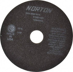 Norton - 7" 60 Grit Aluminum Oxide Cutoff Wheel - 1/16" Thick, 1-1/4" Arbor, 6,550 Max RPM, Use with Stationary Grinders - Apex Tool & Supply