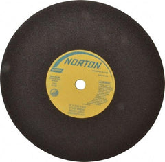 Norton - 10" 24 Grit Silicon Carbide Cutoff Wheel - 3/32" Thick, 5/8" Arbor, 6,110 Max RPM, Use with Stationary Tools - Apex Tool & Supply