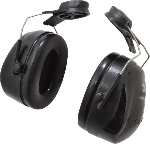 3M - Hard Hat Cap Mounted Black PVC Cushion Earmuffs - 25 NRR Rating - Apex Tool & Supply