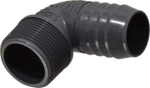 Value Collection - 1-1/4" Barb, 1-1/4 MIPT, Multiple Barbed Tube Elbow - PVC, Male - Apex Tool & Supply
