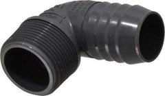 Value Collection - 1-1/4" Barb, 1-1/4 MIPT, Multiple Barbed Tube Elbow - PVC, Male - Apex Tool & Supply