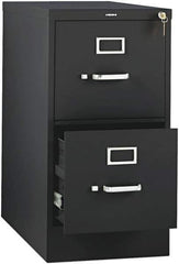 Hon - 26" Wide x 29" High x 26-1/2" Deep, 2 Drawer Vertical File with Lock - Steel, Black - Apex Tool & Supply