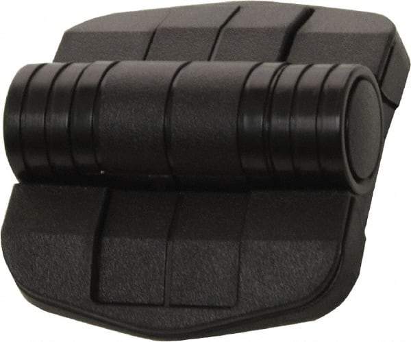 Made in USA - 2-1/4" Long x 2-1/16" Wide x 45/64" Thick, Door Positioning Hinge - Black Acetal with Chrome Steel Detent Ball, Black Finish - Apex Tool & Supply