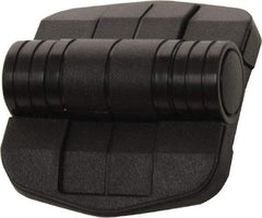 Made in USA - 2-1/4" Long x 2-1/16" Wide x 45/64" Thick, Door Positioning Hinge - Black Acetal with Chrome Steel Detent Ball, Black Finish - Apex Tool & Supply