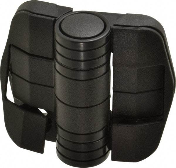 Value Collection - 2-1/4" Long x 2-1/16" Wide x 45/64" Thick, Door Positioning Hinge - Black Acetal with Chrome Steel Detent Ball, Black Finish - Apex Tool & Supply