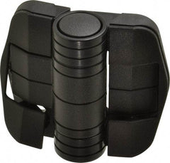 Value Collection - 2-1/4" Long x 2-1/16" Wide x 45/64" Thick, Door Positioning Hinge - Black Acetal with Chrome Steel Detent Ball, Black Finish - Apex Tool & Supply