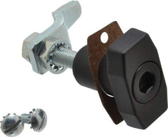 Made in USA - 2.97" Long x 1.56" Wide x 0.880" High, Hex Key Latch Operated Latch - Die Cast Zinc, with Black Powder Coat Finish - Apex Tool & Supply