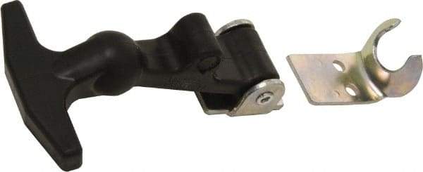Value Collection - 4.658" Long x 2-7/16" Wide x 1-1/4" High, Draw Latch - EPDM Rubber Handle, 1010 Steel Keeper & Bracket, Aluminum Rivet, with Black Finish - Apex Tool & Supply