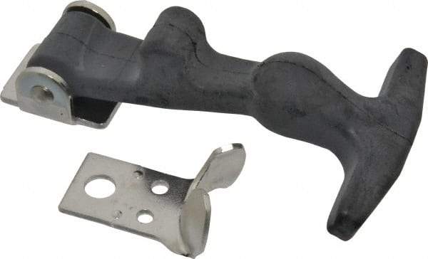 Value Collection - 5-7/8" Long x 3-1/8" Wide x 1-1/4" High, Draw Latch - EPDM Rubber Handle, 302 Stainless Steel Keeper, Bracket & Rivet, with Black Finish - Apex Tool & Supply
