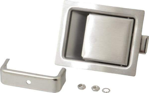 Made in USA - 5" Long x 2.68" Wide x 1-15/16" High, Paddle Latch - Stainless Steel, with Brushed Finish - Apex Tool & Supply