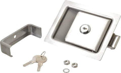 Made in USA - 5" Long x 4" Wide x 1-15/16" High, Paddle Latch - Stainless Steel, with Brushed Finish - Apex Tool & Supply