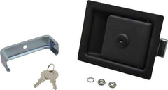 Made in USA - 5" Long x 4" Wide x 1-15/16" High, Paddle Latch - Steel, with Black Powder Coat Finish - Apex Tool & Supply