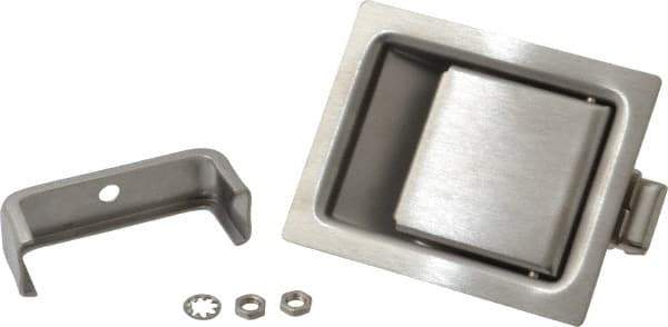 Made in USA - 3.31" Long x 2.68" Wide x 1.430" High, Paddle Latch - Stainless Steel, with Brushed Finish - Apex Tool & Supply