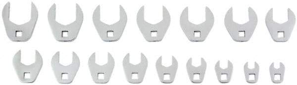 Proto - 16 Piece 3/8" Drive Open End Crowfoot Wrench Set - 9, 10, 11, 12, 13, 14, 15, 16, 17, 18, 19, 20, 21, 22, 23 & 24mm - Apex Tool & Supply