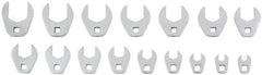 Proto - 16 Piece 3/8" Drive Open End Crowfoot Wrench Set - 9, 10, 11, 12, 13, 14, 15, 16, 17, 18, 19, 20, 21, 22, 23 & 24mm - Apex Tool & Supply