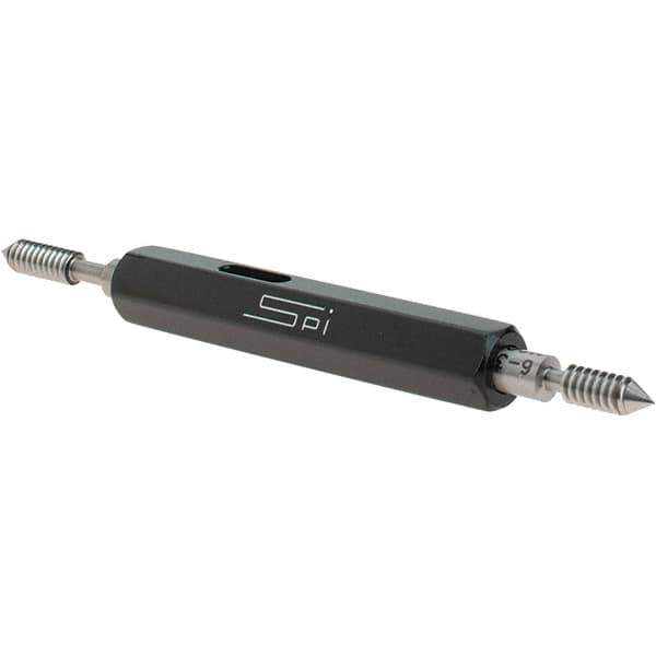 SPI - #6-32, Class 3B, Double End Plug Thread Go/No Go Gage - Steel, Size 00 Handle Included - Apex Tool & Supply