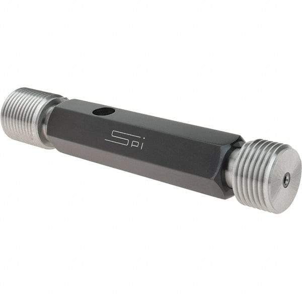 SPI - 1-12, Class 2B, Double End Plug Thread Go/No Go Gage - Steel, Size 4 Handle Included - Apex Tool & Supply
