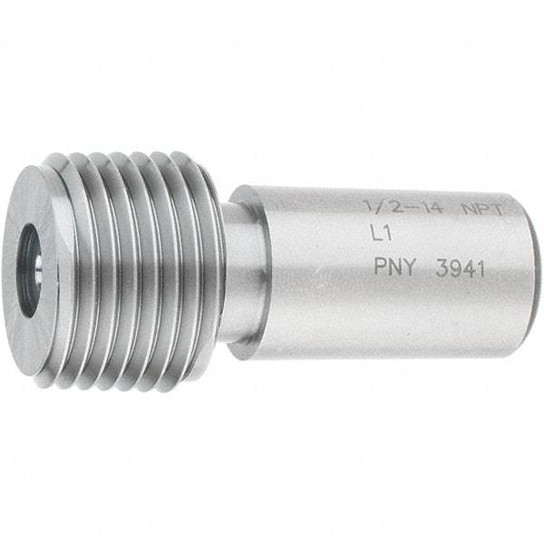 SPI - 1/2-14 Single End Tapered Plug Pipe Thread Gage - Handle Size 4, Handle Not Included, NPT-L1 Tolerance, NIST Traceability Certification Included - Apex Tool & Supply