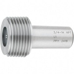 SPI - 3/4-14 Single End Tapered Plug Pipe Thread Gage - Handle Size 4, Handle Not Included, NPT-L1 Tolerance, NIST Traceability Certification Included - Apex Tool & Supply