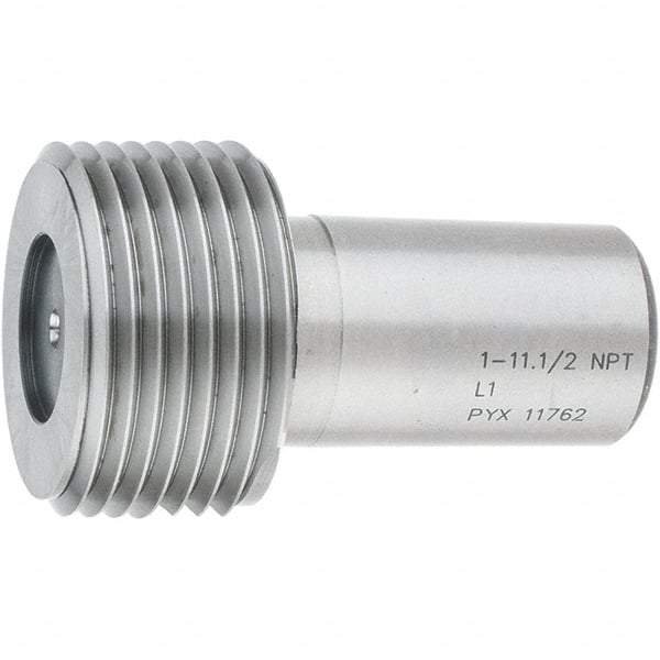 SPI - 1 - 11-1/2 Single End Tapered Plug Pipe Thread Gage - Handle Size 5, Handle Not Included, NPT-L1 Tolerance, NIST Traceability Certification Included - Apex Tool & Supply