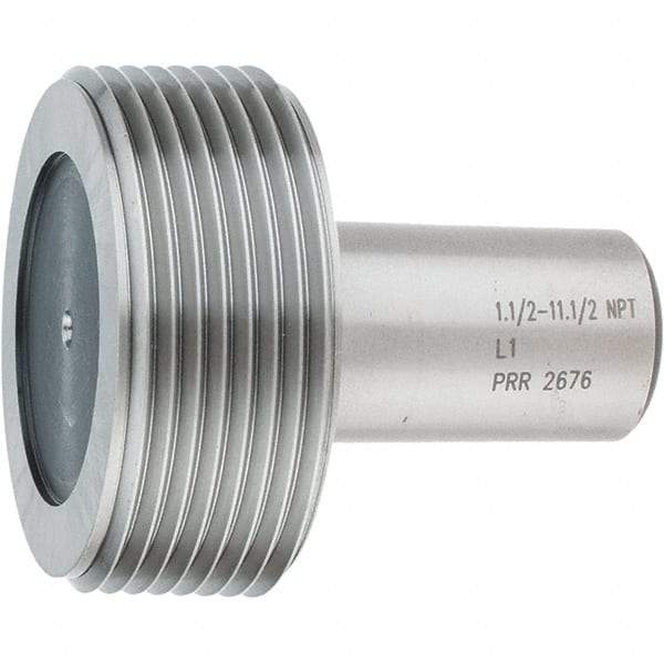 SPI - 1-1/2 - 11-1/2 Single End Tapered Plug Pipe Thread Gage - Handle Size 5, Handle Not Included, NPT-L1 Tolerance, NIST Traceability Certification Included - Apex Tool & Supply