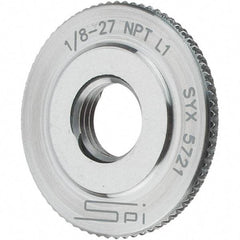 SPI - 1/8-27 Thread, Oil Hardened Non-Shrinking Steel (OHNS), Class L1, Ring Pipe Thread Gage - NPT Thread - Apex Tool & Supply