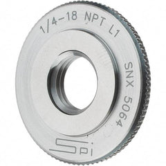 SPI - 1/4-18 Thread, Oil Hardened Non-Shrinking Steel (OHNS), Class L1, Ring Pipe Thread Gage - NPT Thread - Apex Tool & Supply