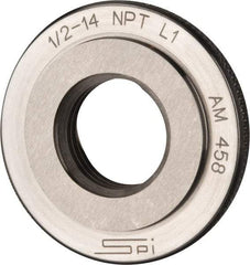 SPI - 1/2-14 Thread, Oil Hardened Non-Shrinking Steel (OHNS), Class L1, Ring Pipe Thread Gage - NPT Thread - Apex Tool & Supply