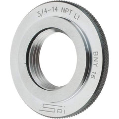 SPI - 3/4-14 Thread, Oil Hardened Non-Shrinking Steel (OHNS), Class L1, Ring Pipe Thread Gage - NPT Thread - Apex Tool & Supply