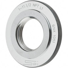 SPI - 1 - 11-1/2 Thread, Oil Hardened Non-Shrinking Steel (OHNS), Class L1, Ring Pipe Thread Gage - NPT Thread - Apex Tool & Supply